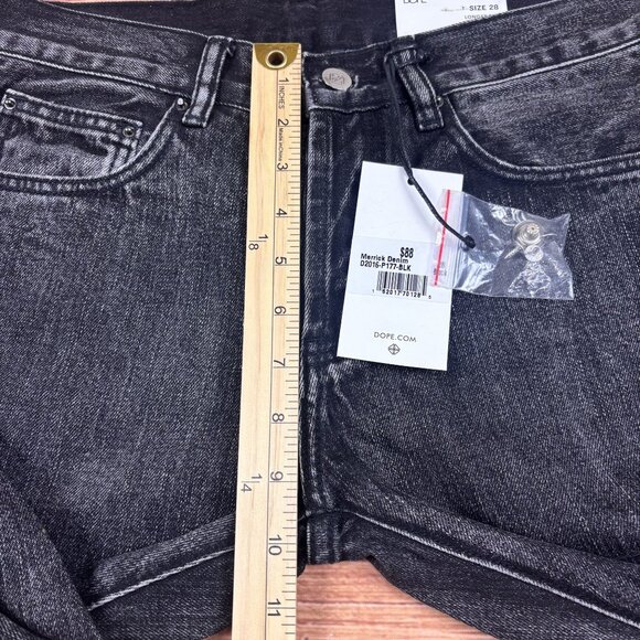 Dope Black Washed Denim Straight Leg Jeans Mens Size 28X32 Cotton Casual Fit - Picture 6 of 13